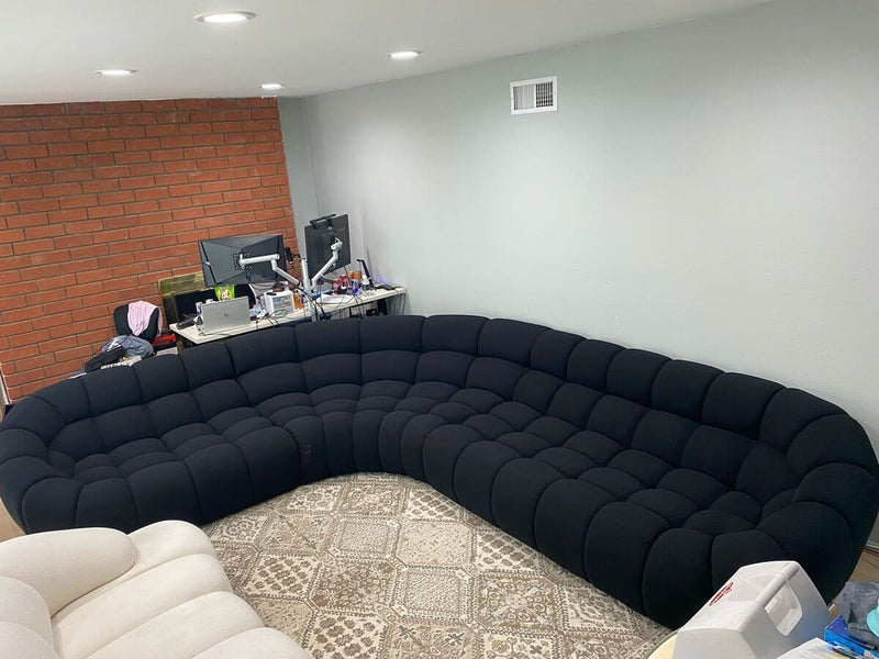 Nicoma Modern Black Sectional Sofa