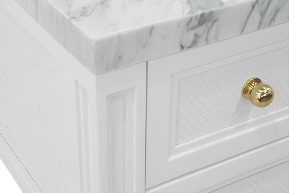 Esmeh 36.5" Grasscloth & Gold Bath Vanity