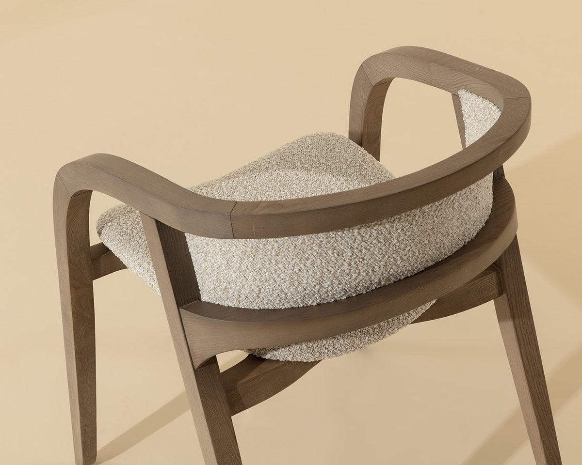 Arco Oatmeal Solid Ash Wood Dining Armchair