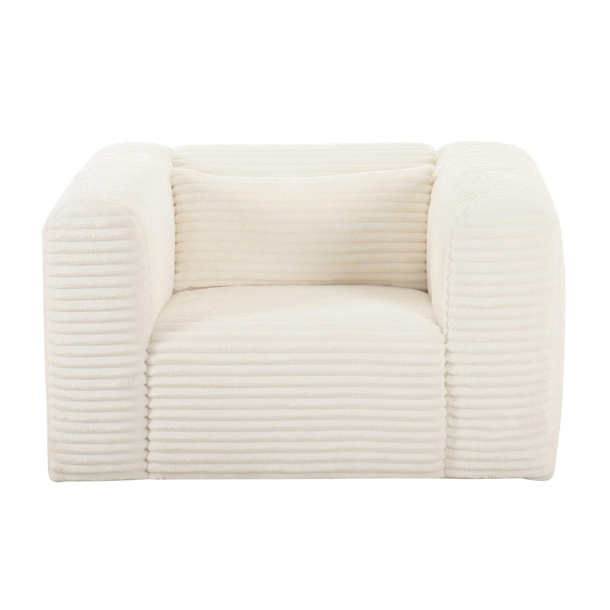 Telav Fluffy Oversized Cream Performance Corduroy Accent Chair