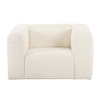 Telav Fluffy Oversized Cream Performance Corduroy Accent Chair