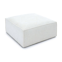 Mindy Cream Performance Chenille Basketweave Ottoman