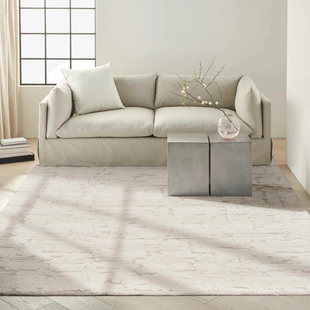 Blythe Modern Sculptural Ivory Area Rug