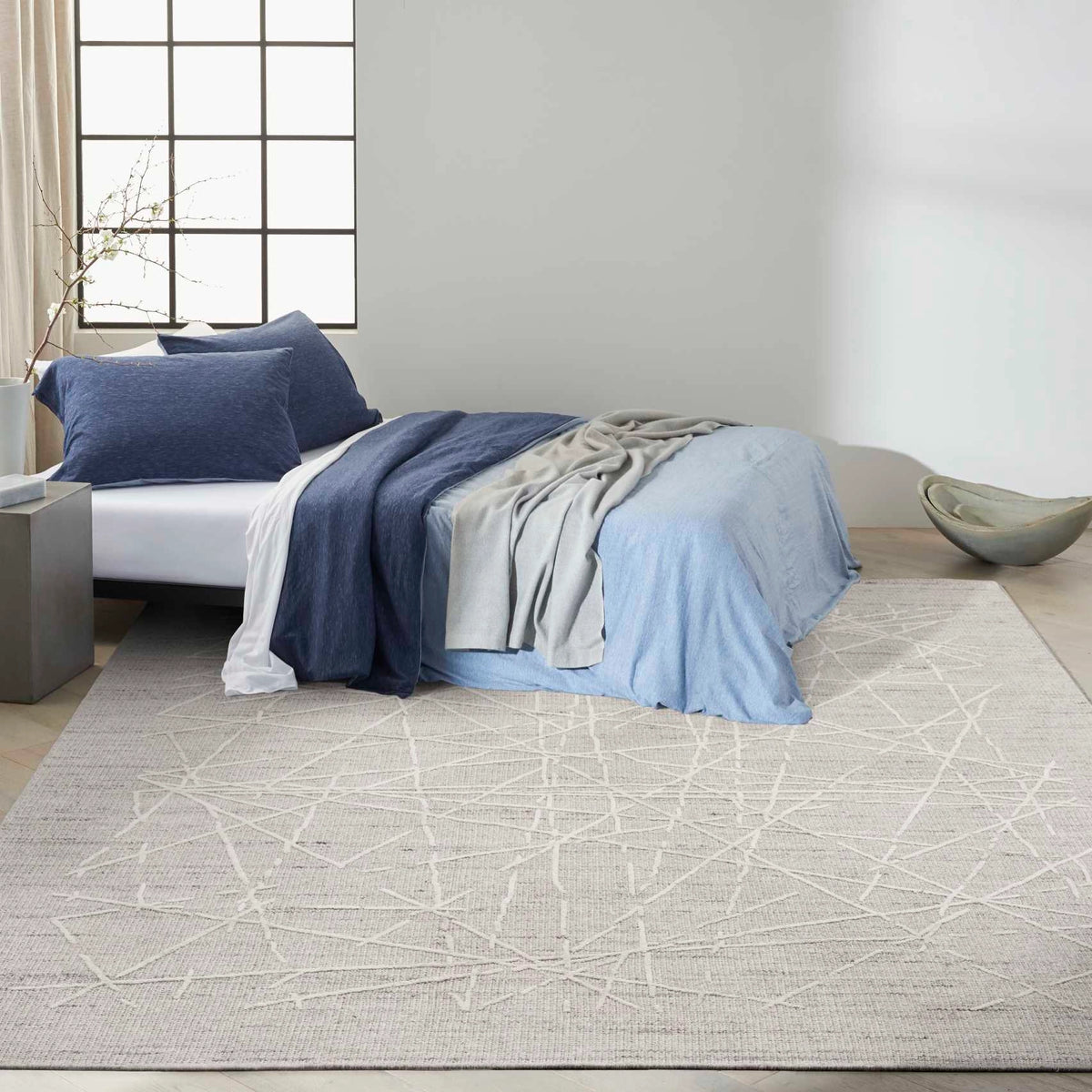 Alexis Modern Rrhythmic Grey Area Rug