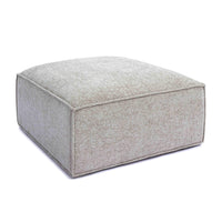 Mindy Taupe Performance Chenille Basketweave Ottoman