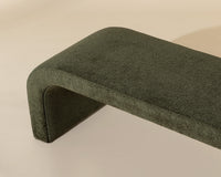Nahara Rich Olive Plush Upholstered Arch Bench