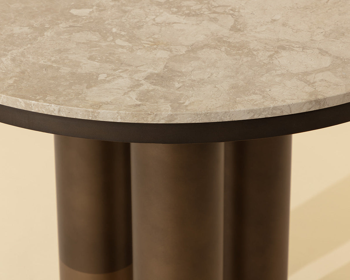 Andina Greige Marble & Two-Tone Bronze Gold Bistro Table