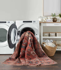 Ruby Rust Multicolour Washable Area Rug