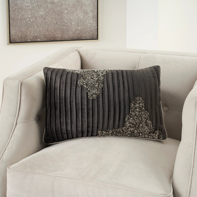 Juni Charcoal & Pewter Throw Pillow (2 Sizes Available)