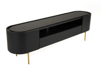 Anita Modern Black Oak & Gold TV Stand