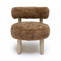 Carmel Dark Taupe Vegan Shearling Accent Chair