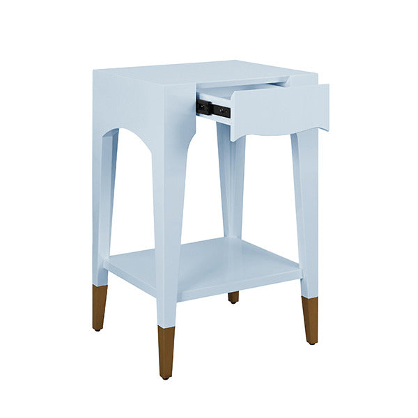 Julia 20" Light Blue & Gold Nightstand/Accent Table
