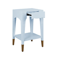Julia 20" Light Blue & Gold Nightstand/Accent Table