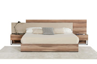 Surya Italian Modern Walnut & Fabric Bed