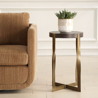 Olivia Walnut & Gold Accent Table