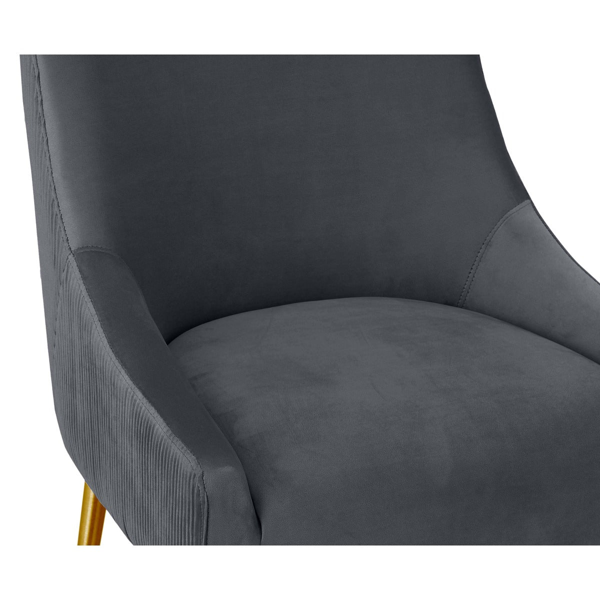 Prado Pleated Performance Grade Dark Grey Velvet Counter Stool