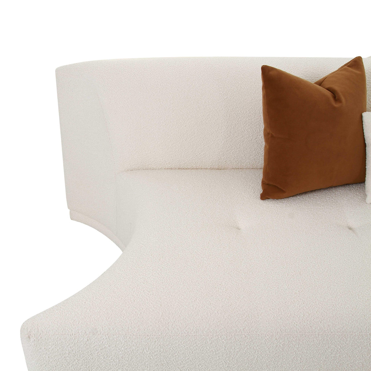 Pablo 84.2" Plush Cream Performance Boucle Modular Armless Loveseat