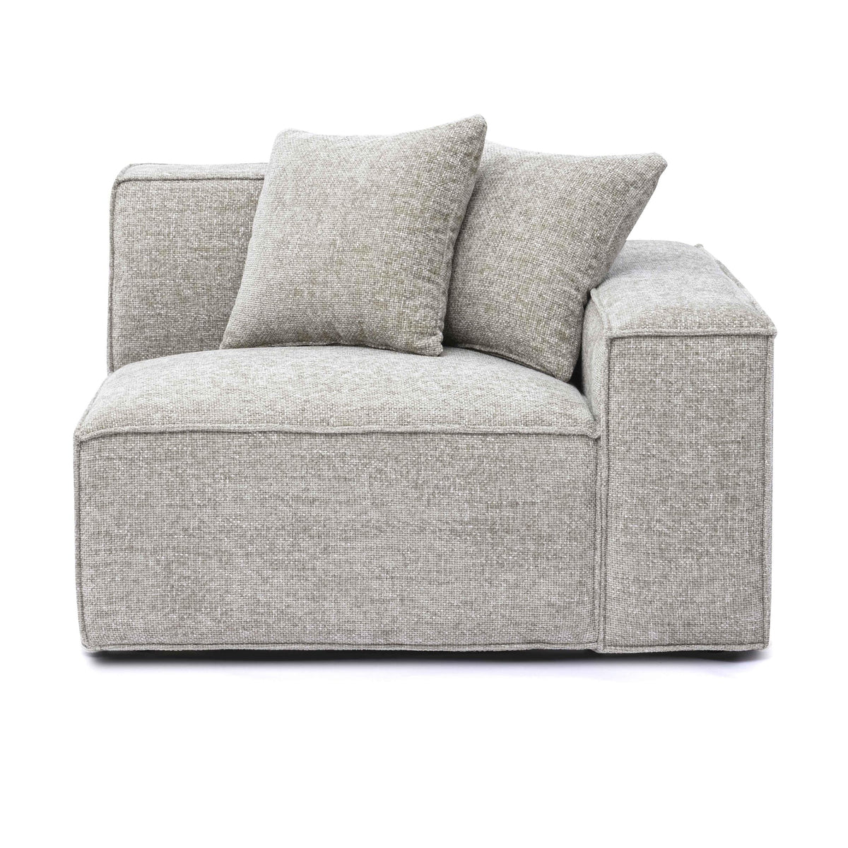 Mindy Taupe Performance Chenille Basketweave RAF Corner Chair