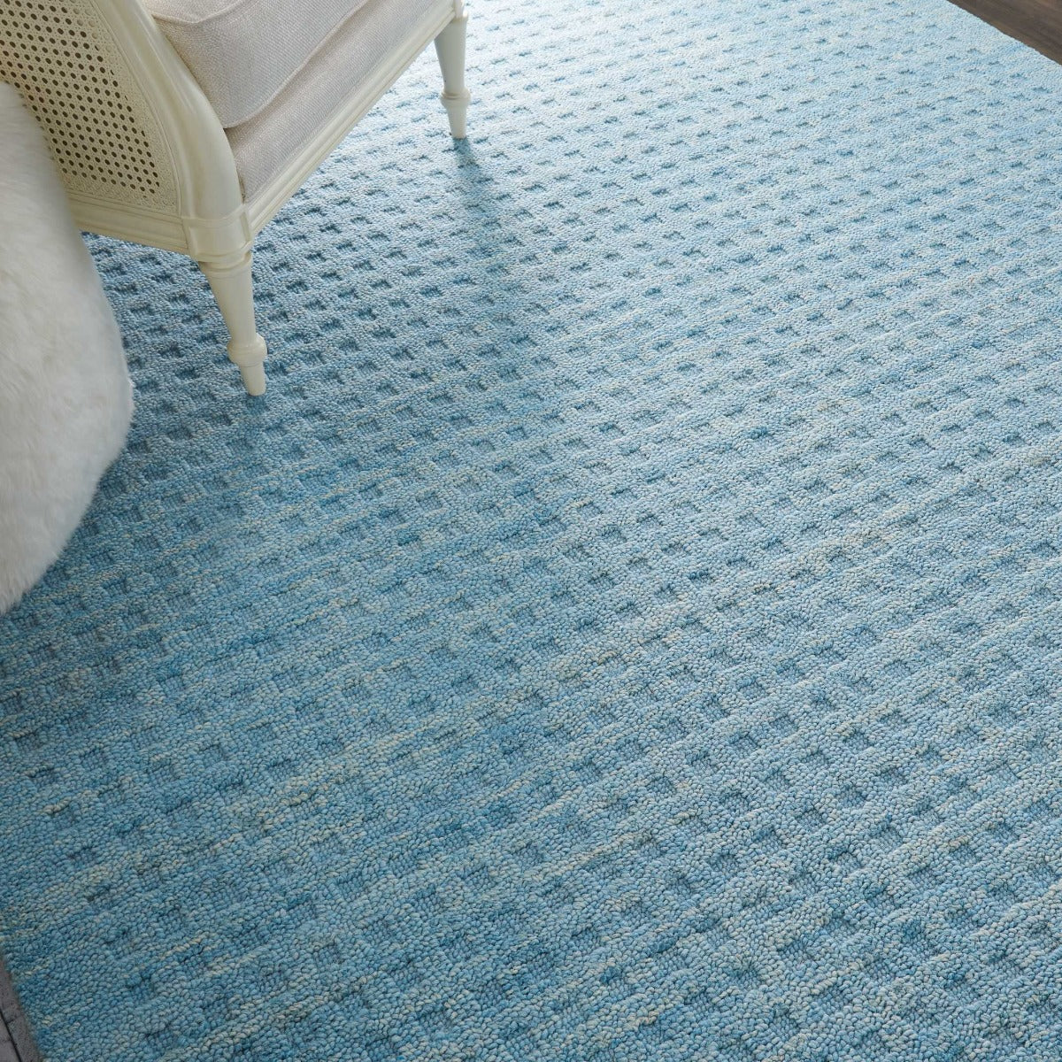 Melinda Sky Blue Wool Area Rug