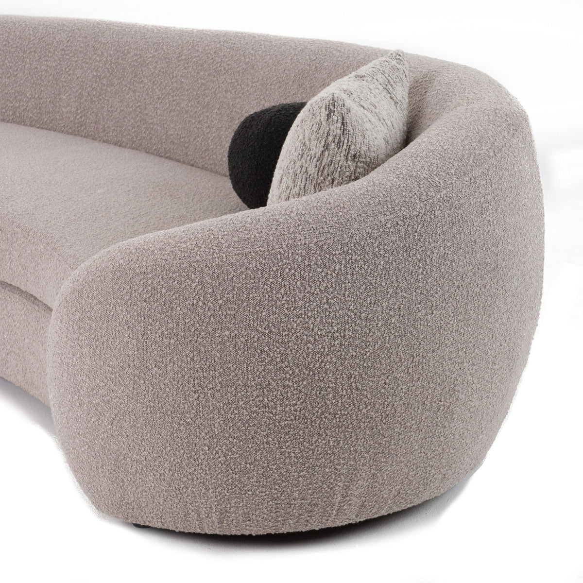 Arona 156" Modern Grey Fabric Curved Sectional Sofa