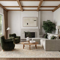 Goldie Green Ivory Wool Persian Style Area Rug