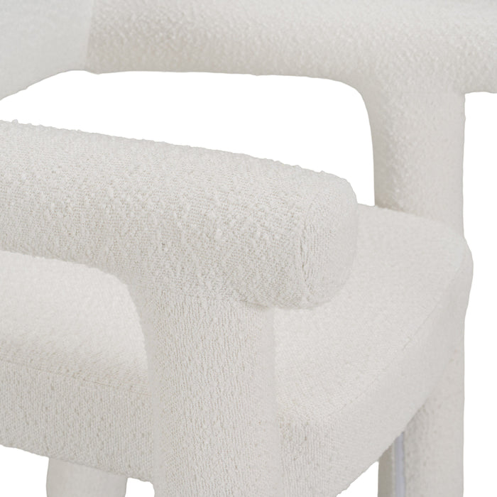Darlene Modern Off-White Upholstered & Gold Dining Chair