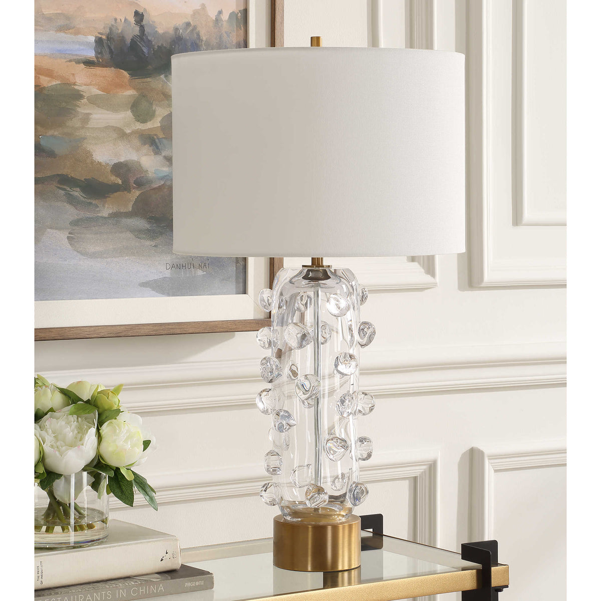 Griffin Gold & Glass Spheres Table Lamp