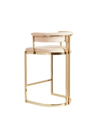 Clancy Modern Beige Velvet & Gold Counter Stool