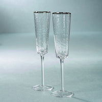Aperitivo Triangular Champagne Flute with Platinum Rim - Set of 12