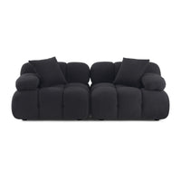 Vogue Black Vegan Shearling Modular Loveseat
