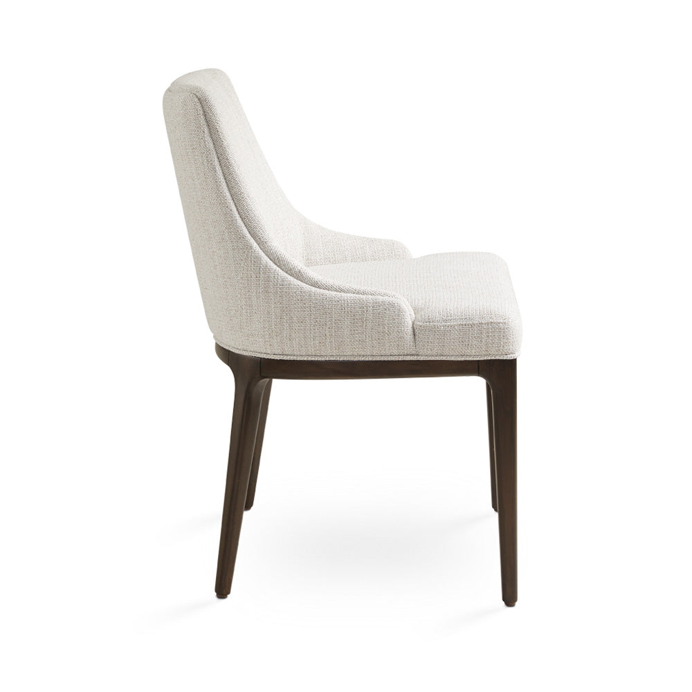 Tabitha Grey Linen & Wood Dining Chair