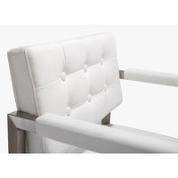 Lila White Faux Leather & Steel Counter Stool - Luxury Living Collection