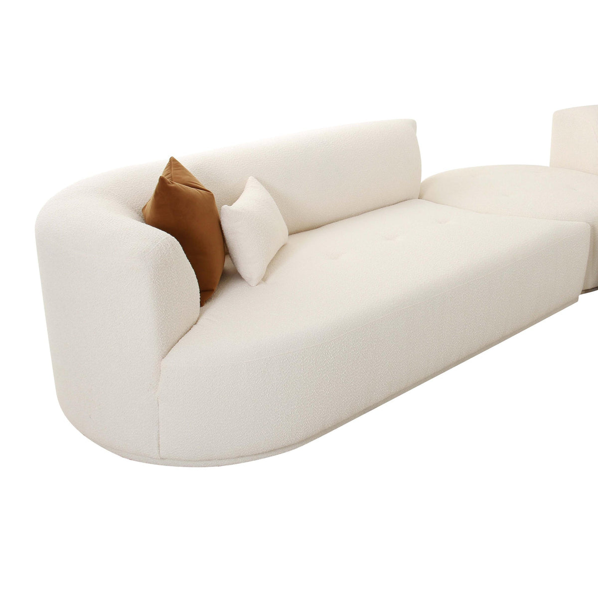 Pablo 153" Cream Boucle 3-Piece Modular Sectional - Luxury Living Collection