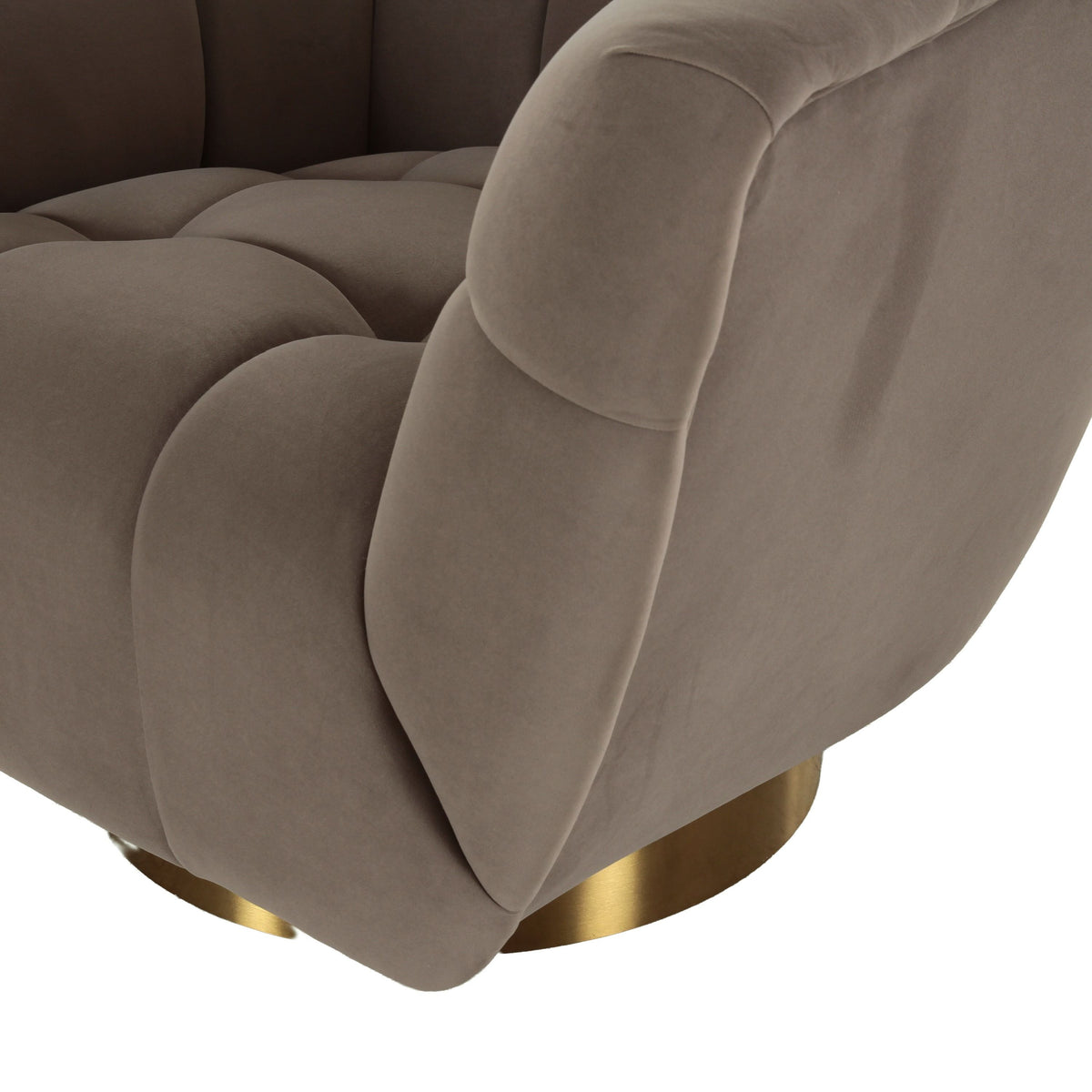 Rihanna Taupe Upholstered & Gold Accent Chair