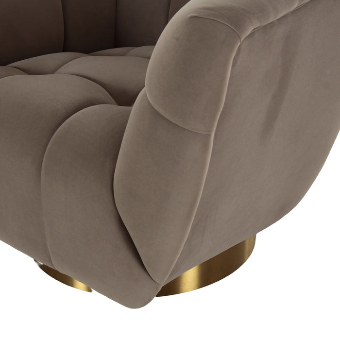 Rihanna Taupe Upholstered & Gold Accent Chair