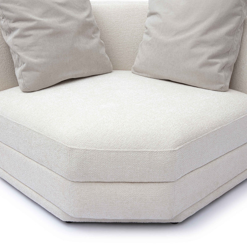 Arabella Cream Chenille Modular Wedge Corner Chair