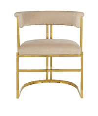 Clancy Modern Beige Velvet + Gold Dining Chair