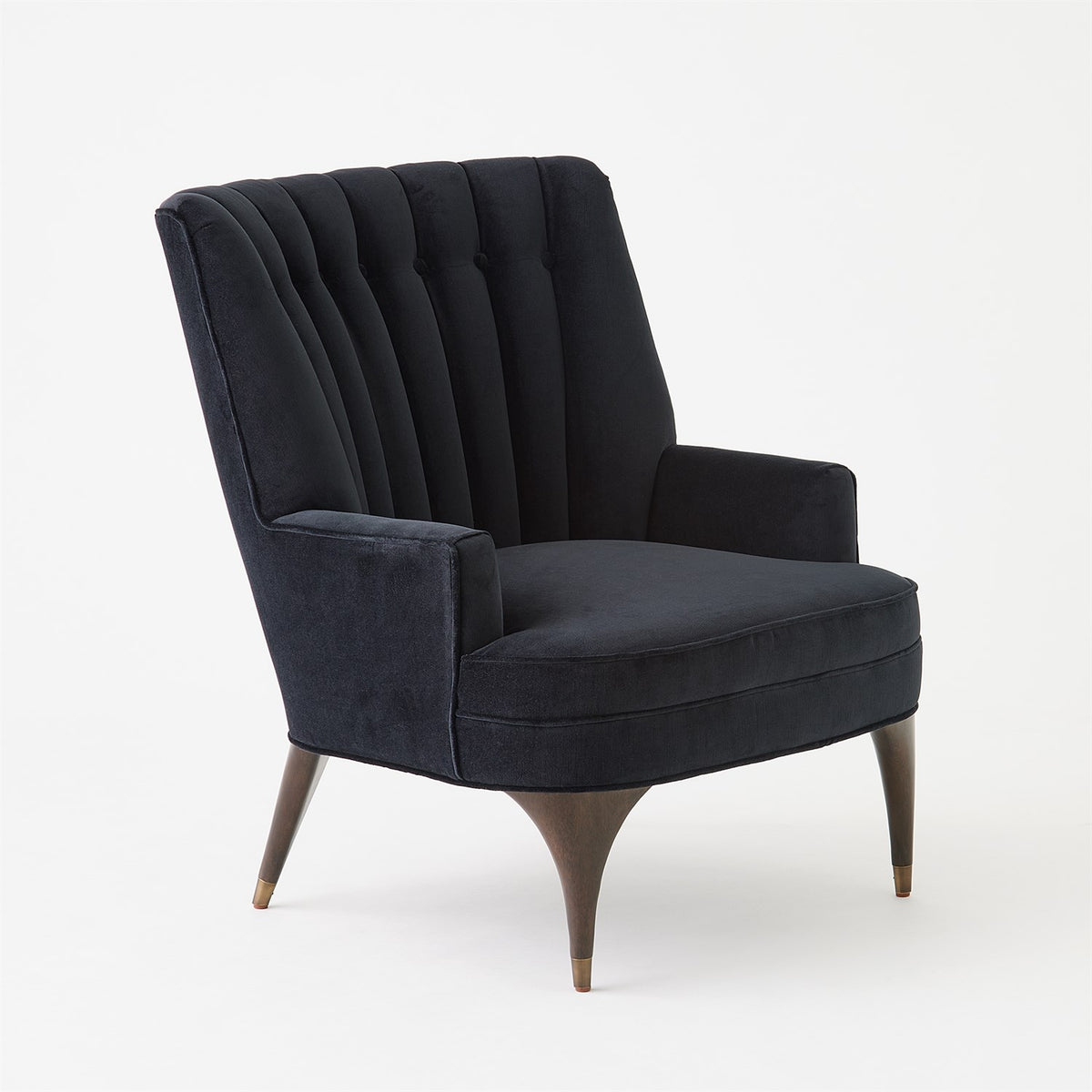Channel Black Velvet Accent Chair