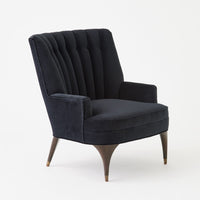 Channel Black Velvet Accent Chair