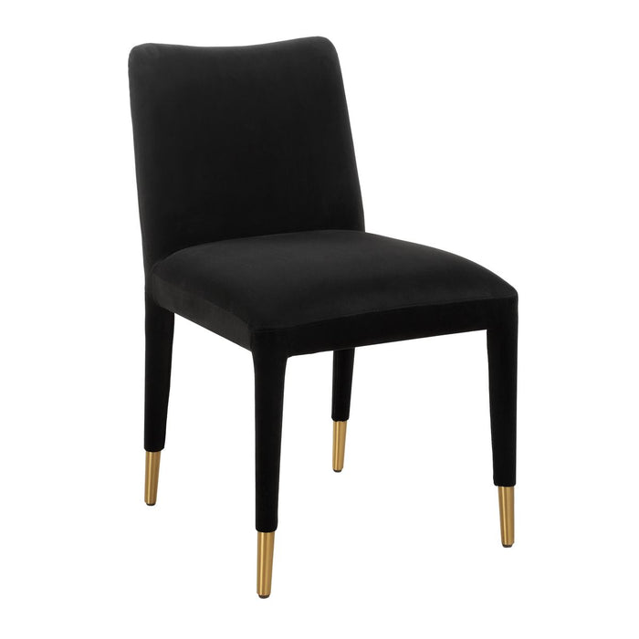 Diara Black Velvet & Gold Dining Chair  (Set of 2)