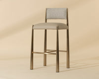 Bayard Oatmeal & Antique Brass Bar Stool