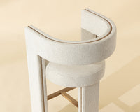 Adamina Light Barley Performance Fabric & Gold Bar Stool
