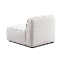 Travie White Sand Performance Corduroy Velvet Armless Chair