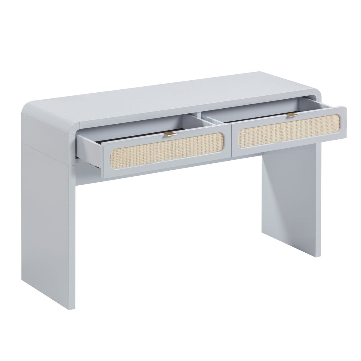 Ameline Pastel Blue Rattan Console/Desk