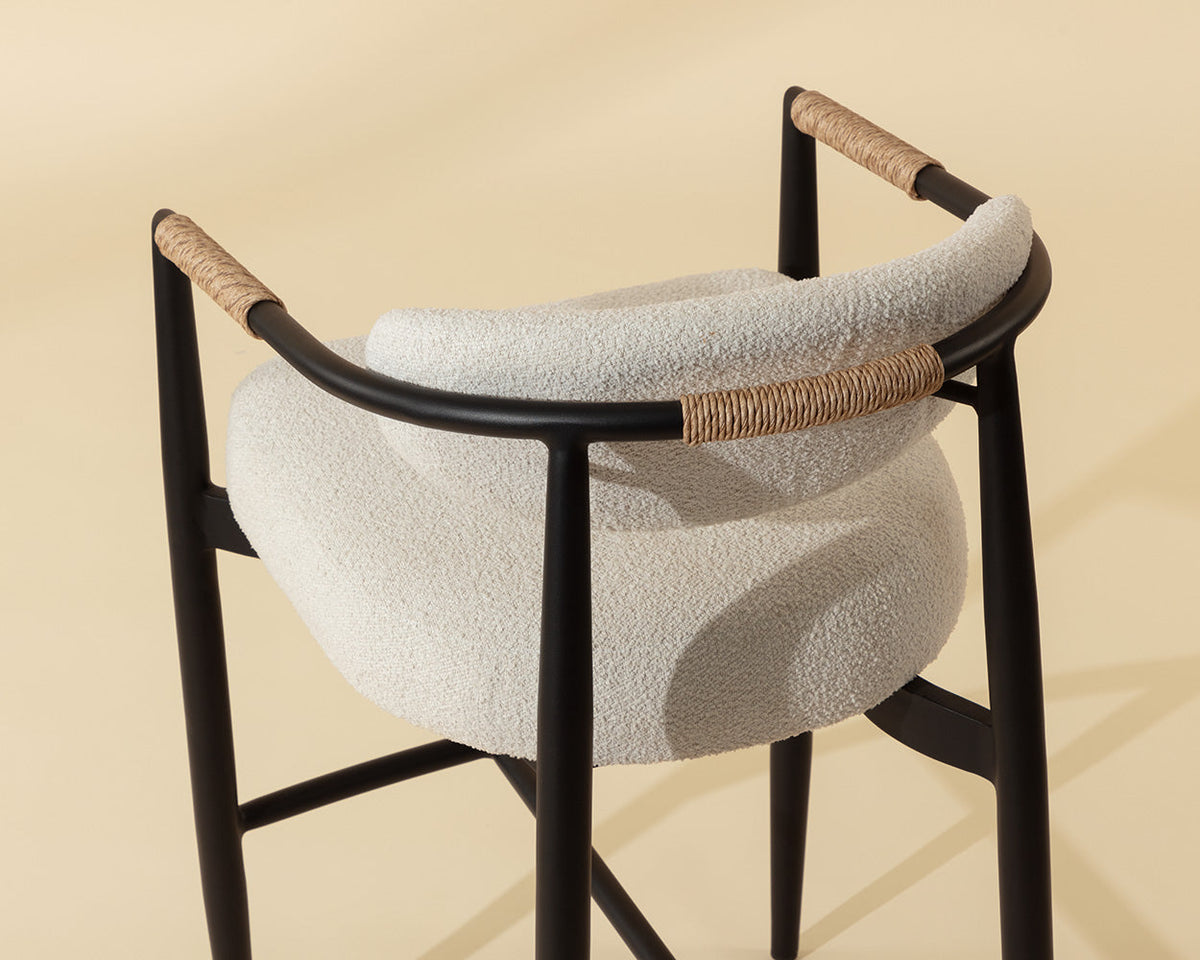 Marita Cream & Black Indoor/Outdoor Bar Stool