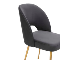 Giada Dark Performance Grey Velvet Chair