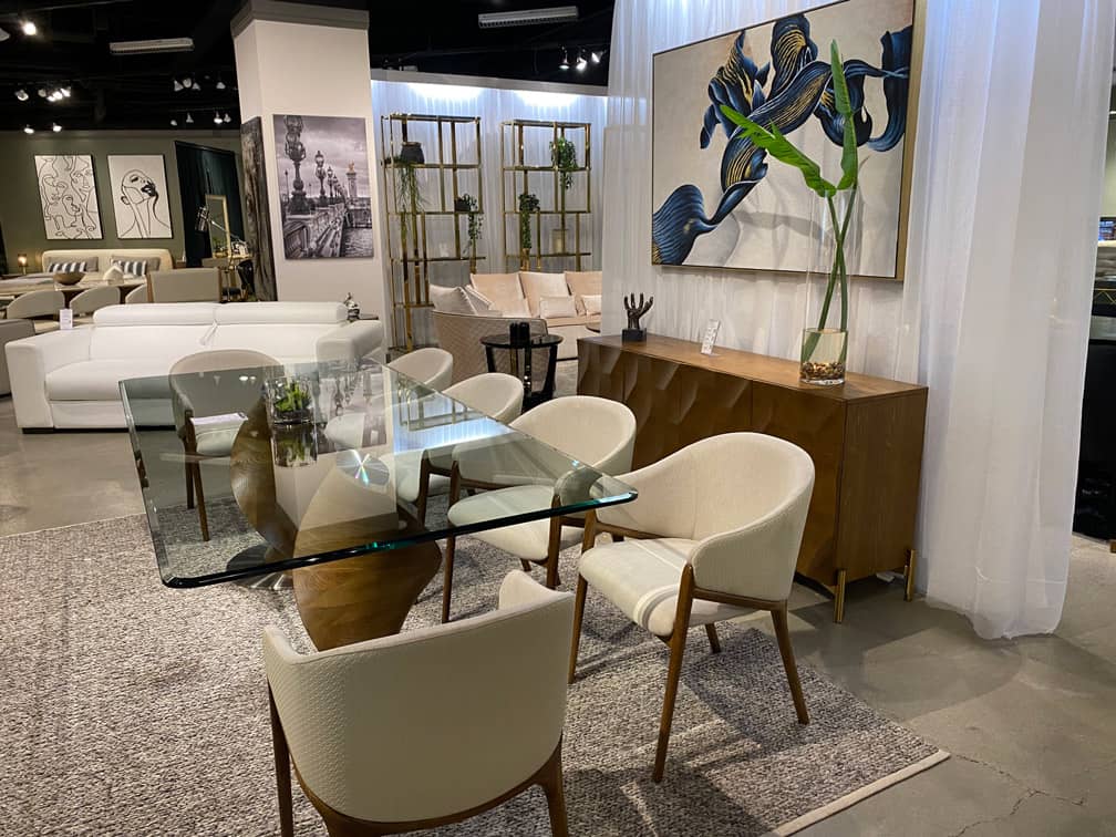 Claude Cream Fabric and Walnut Arm Dining Chair