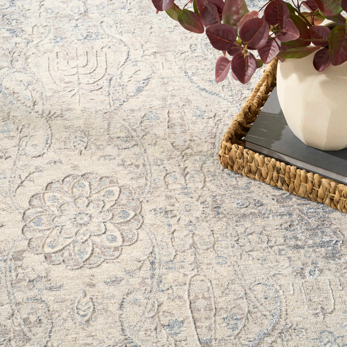 Delphine Grey Blue Area Rug