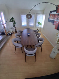 Turner Mid-Century Modern Grey & Walnut Dining Chair