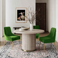 Prado Green Velvet With Gold Frame Chair - Luxury Living Collection